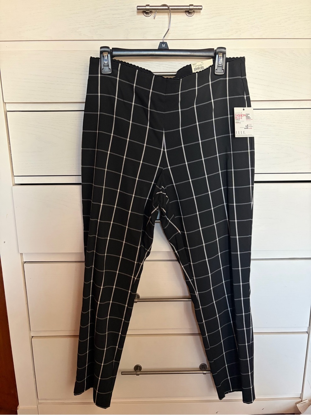 Elle Black Windowpane Chinos